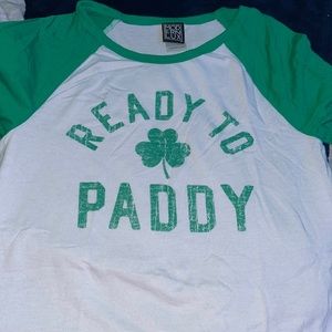 White and green st Patrick’s shirt